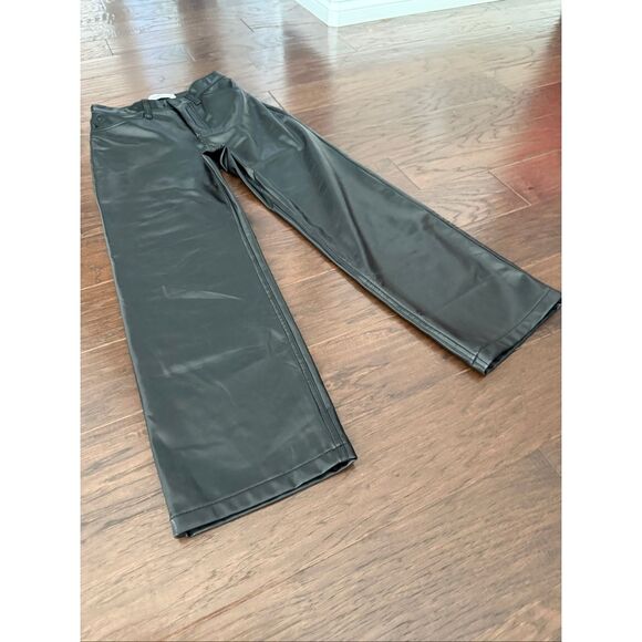 NEW Abercrombie & Fitch High Rise 90s Relaxed Vegan Leather Pant 27 - Picture 3 of 8